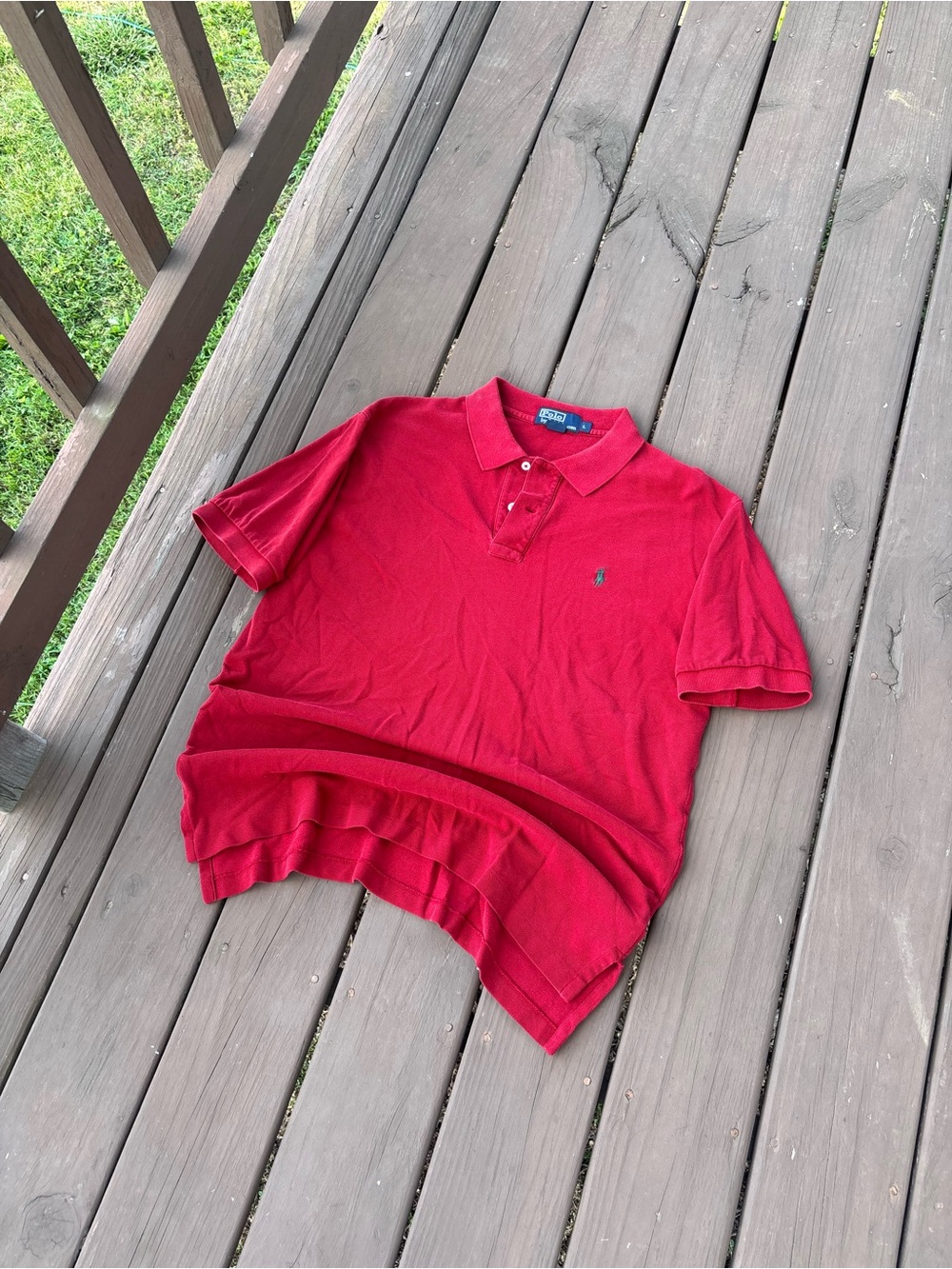 Polo Ralph Lauren Polo Shirt Sz L Red Vintage Pony
